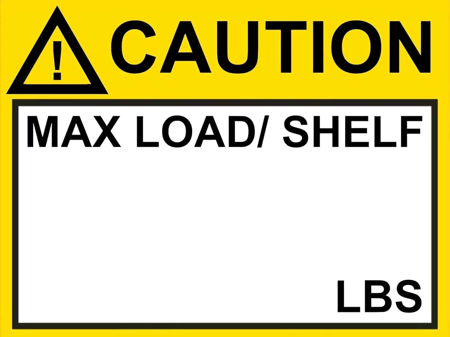Beam Max Load Sign