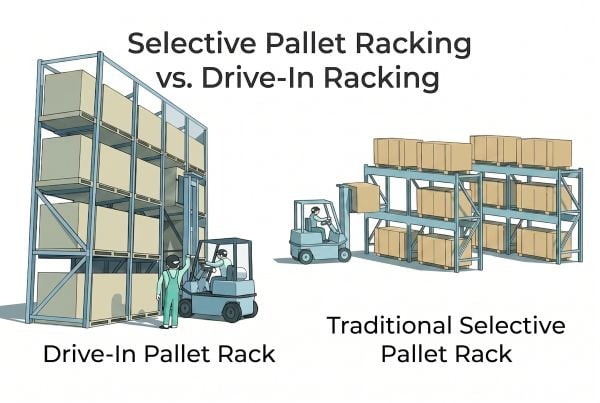 selective pallet racking vs. drive in racking