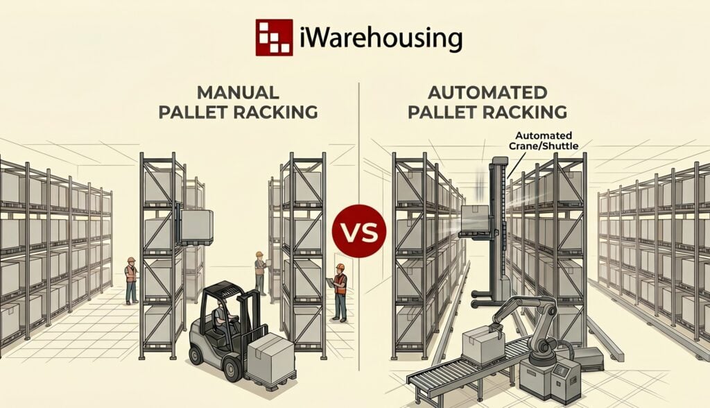 automated vs. manual pallet racking