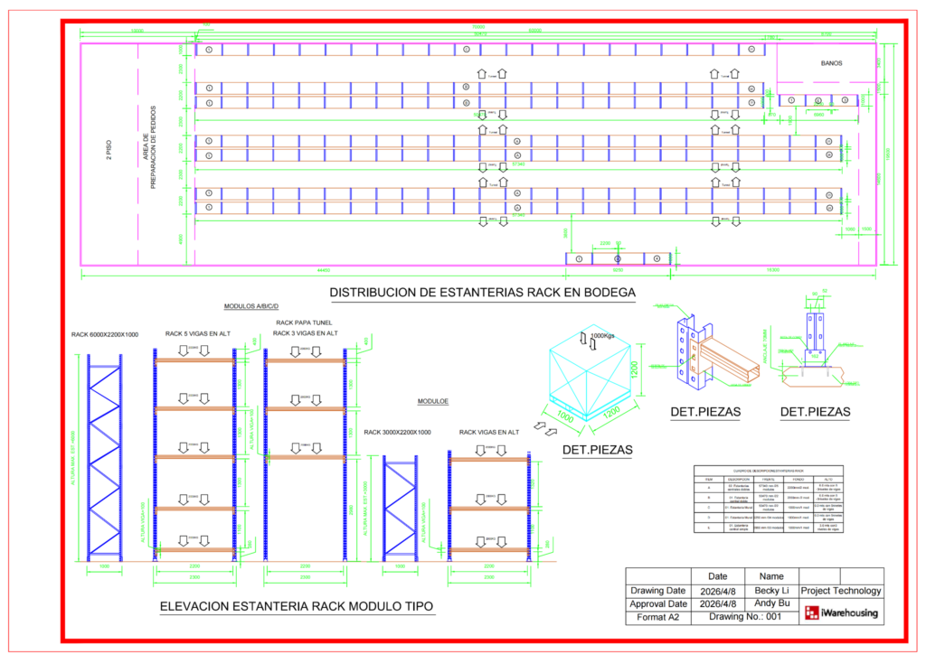 warehouse rack draft drawing