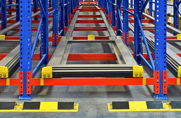 distribution center warehouse storage shelving, metal racking pallet system
